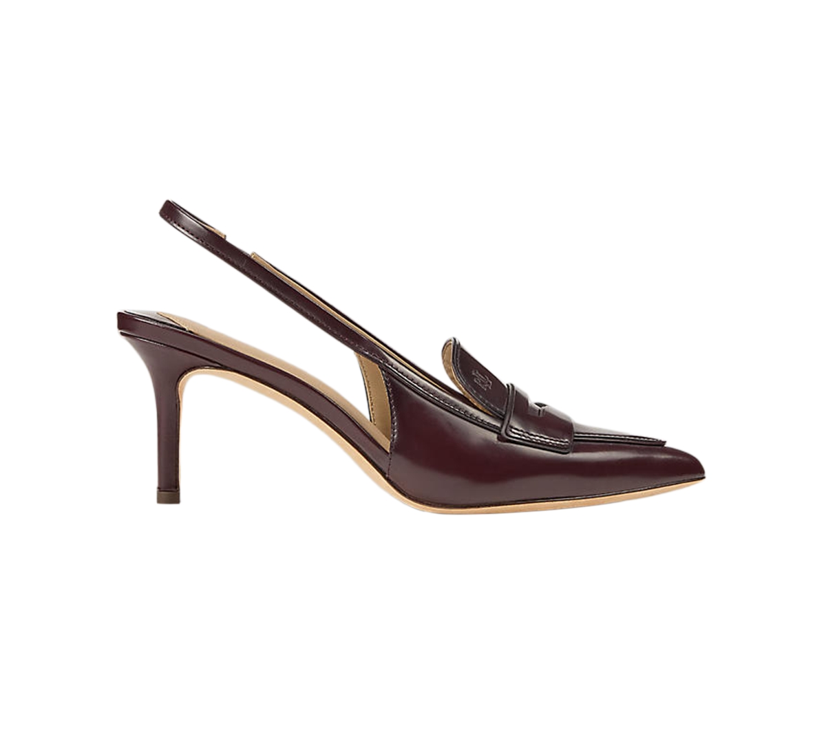 Ralph Lauren Women's Khloe Leather Slingback Loafer Pump In Burgundy
