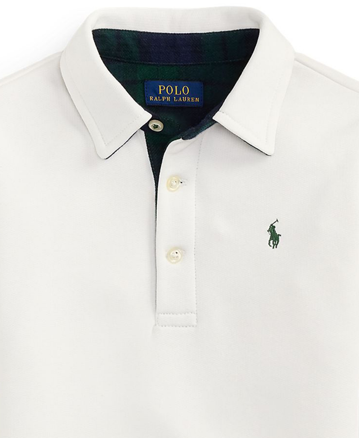 Polo Ralph Lauren Toddler and Little Boys Plaid-Trim Fleece Polo-Collar Sweatshirt