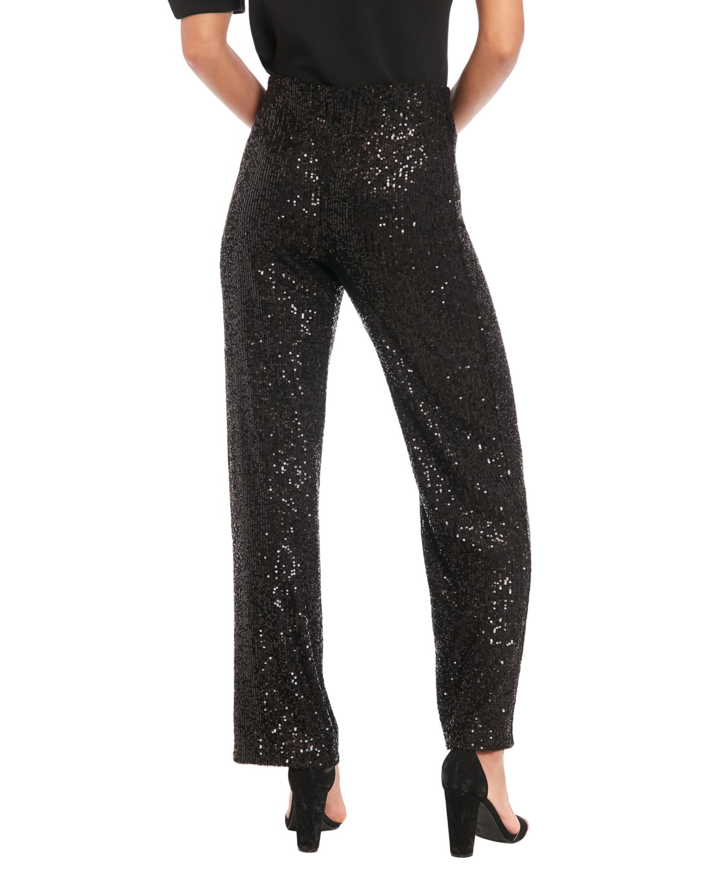 Женские брюки Muse Textured Pull-On, цвет: Чёрный — фото 4