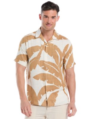 Cubavera - Men's Large Palm Print Short Sleeves Shirt