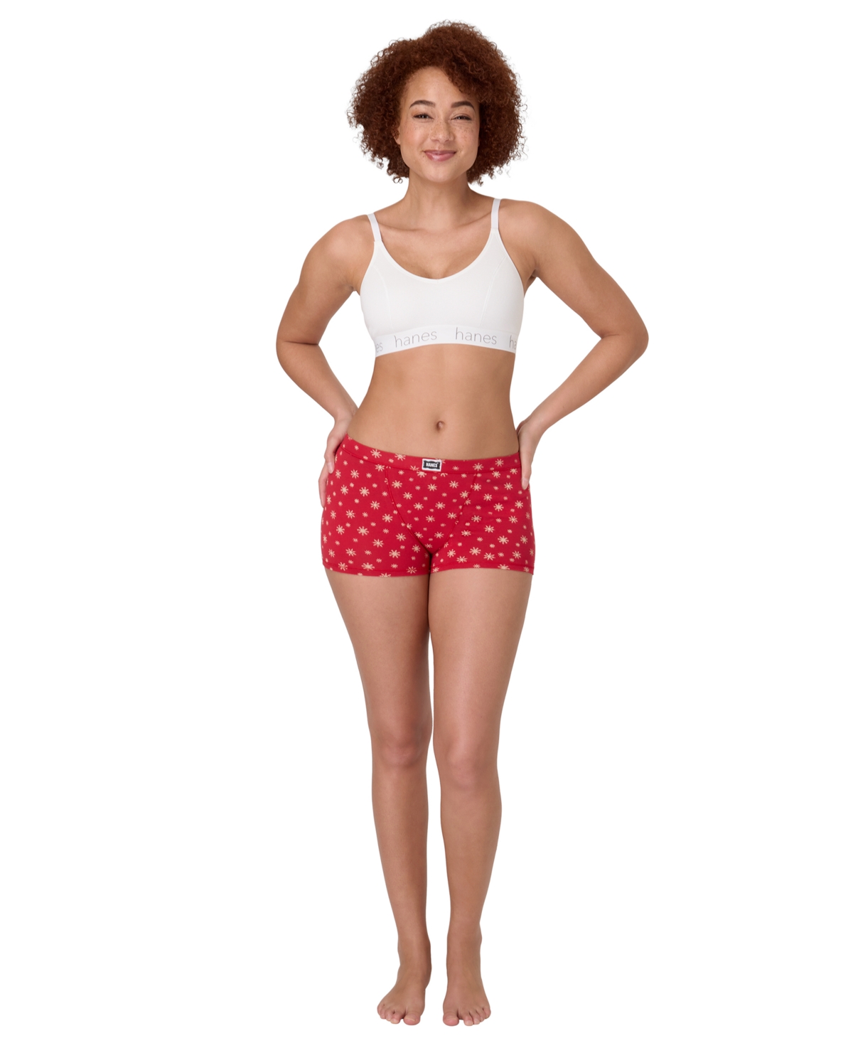 Hanes Women's 4-piece Boxer Brief Underwear Assorted Bonus Pack In Red
