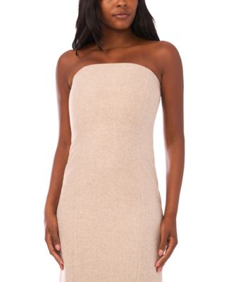 Women's Fitted Strapless Midi Dress