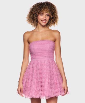 Alex & Sophia - Junior's Pleated Bodice Strapless Party Dress