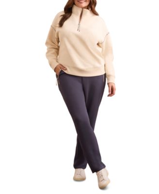 Plus Size Techno Lux Pull-On Ankle Pants