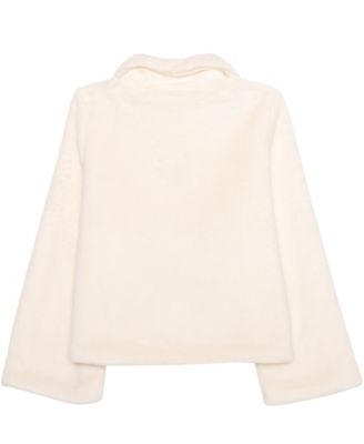 Girls 2T-6X Front Button Collar Plush Jacket