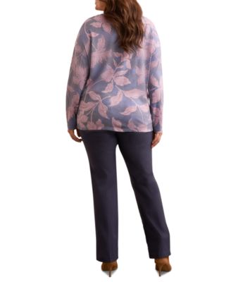 Plus Size Fuzzy Soft V-Neck Knit Top