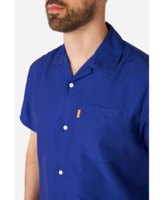 Men's Summer Set - 2 Piece Beach Wear set - Navy Blue - Matching Shirt and Shorts