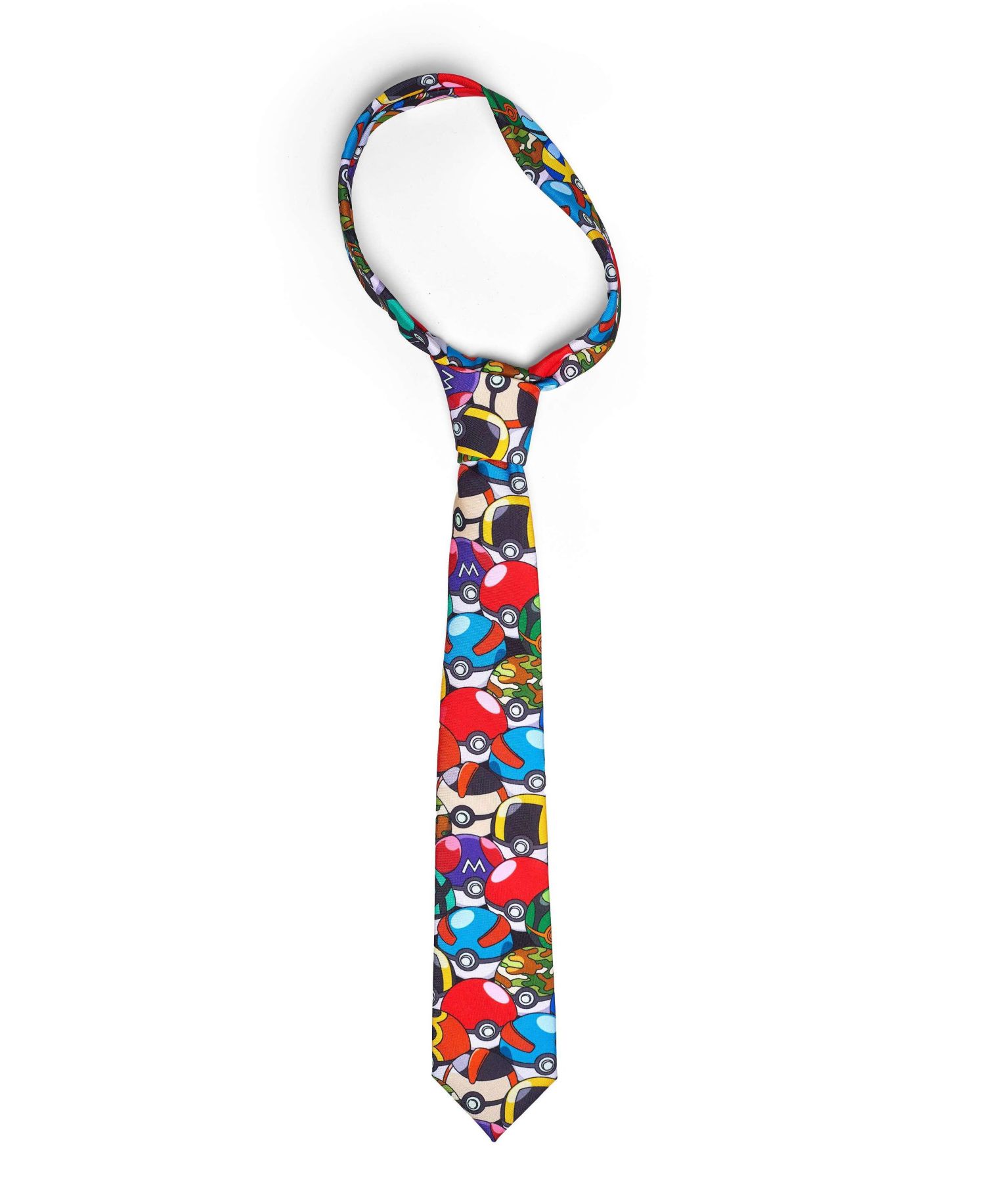 Men's Pokemon Tie - Pokeball Necktie - Formal And Casual - Including 1 Tie - Multicolor