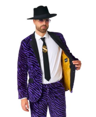 Men's Party Suit - Faux Fur Purple - Purple