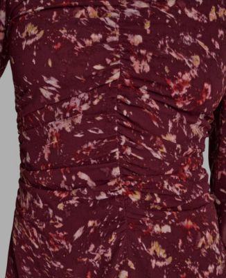 Women's Printed Mock Neck Maxi Dress