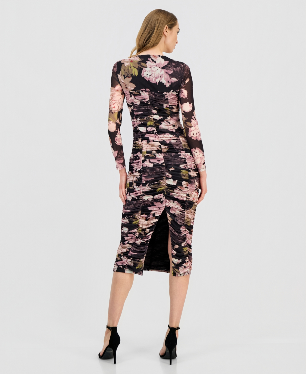 Anne Klein Women's Square-Neck Ruched Midi Dress