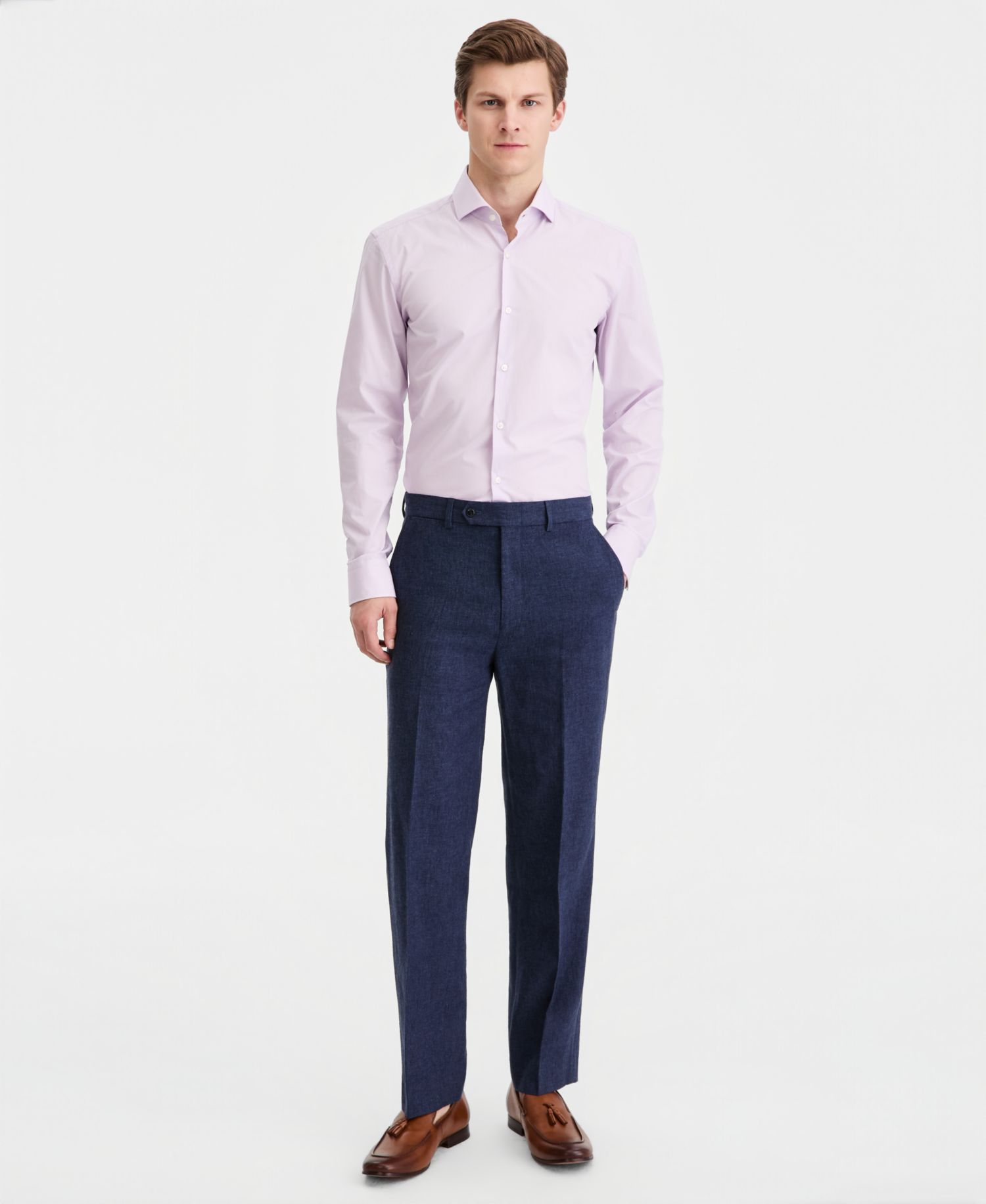 Men's Modern-Fit Cotton & Linen 2-Piece Suit