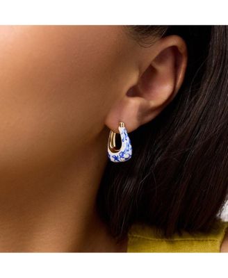 Statement Earrings - Dakota Marble Blue