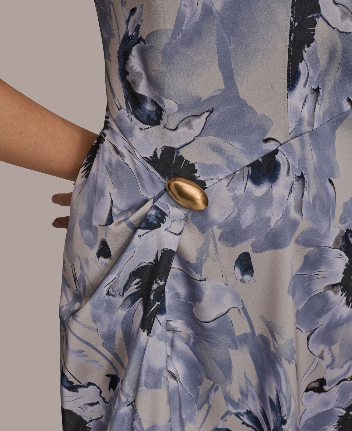 Donna Karan New York Women's Cap Sleeves Midi Dress