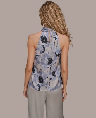 Women's Printed Twist Halter Neck Top