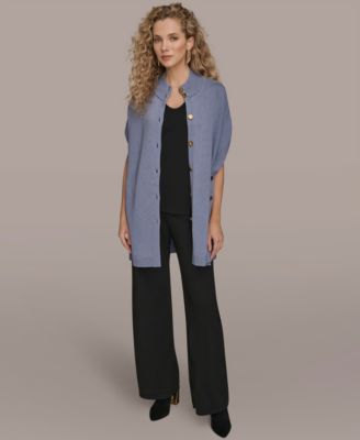 Women's Button Front Mock Neck Sweater