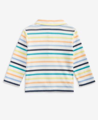 Boys Toddler 2T-4T Long-Sleeve Striped Polo Shirt, Macy's Exclusive
