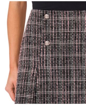 Women's Princess Line Slit & Button Mini Skirt