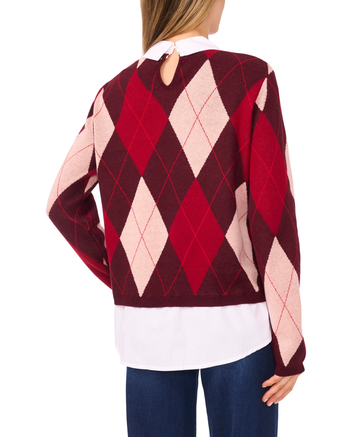 Cece By Cynthia Steffe Pointelle Chevron Stripe Crewneck Sweater In Multi