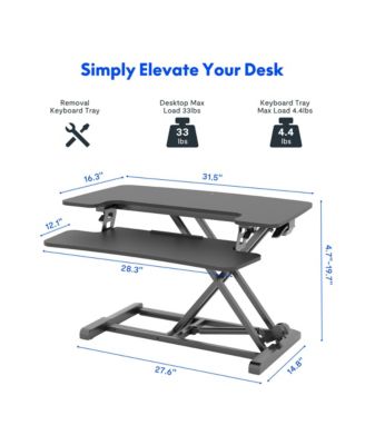 M7 Series 32"W Manual Adjustable Standing Desk Converter, Black