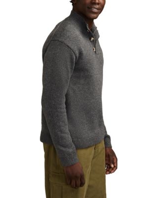 Men's Quarter Button Mock Neck Sweater