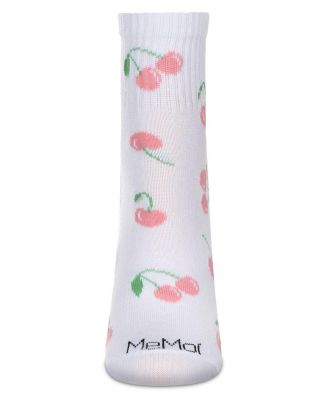 Women's Multi Cherries Athletic Quarter Socks