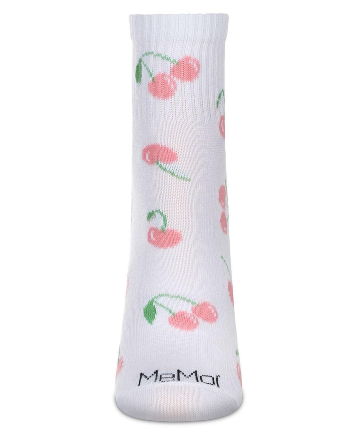 MeMoi Women's Multi Cherries Athletic Quarter Socks
