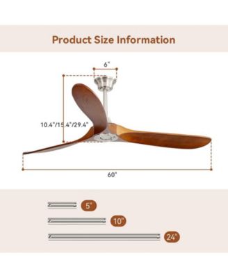 60-inch Modern Sand Nickel 3-Blade Ceiling Fans with Intelligent Remote Control and Timing Function