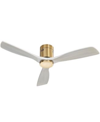 52-inch Modern Golden Sliver 3 Solid Wood Blade 6-speed Remote Control and Forward Reverse Rotation Function Ceiling Fan
