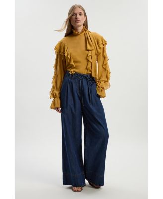 Women's Denim Wide Legged Pants