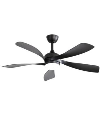 52-inch Black Modern Downrod Indoor ABS 5 Blades LED Ceiling Fan Light