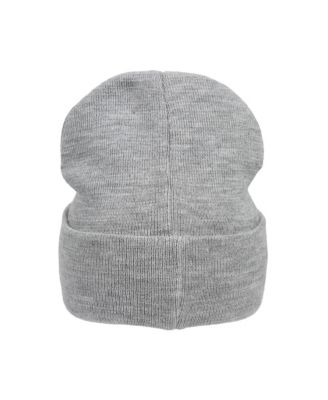 Men's Ampersand Logo Embroidery Heather Gray Acrylic Knit Cuff Beanie