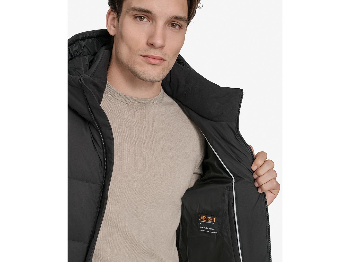 Мужская куртка Marc New York Palmerton Micro Ripstop Puffer, цвет: Чёрный — фото 3