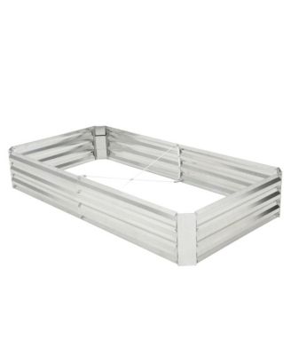 2PCS Galvanized Raised Garden Bed Elevated Rectangle Plant Box 6 x 3 x 1FT