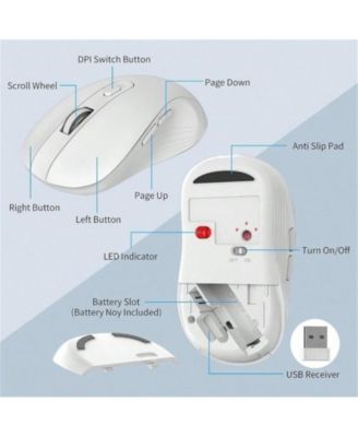 Wireless Keyboard & Mouse Combo, 2.4G, Silent 6-Button Mouse, Phone/Tablet Holder, Compatible, Sleek White Design