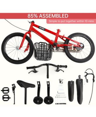 14/16 Inch Kids Bike with Training Wheels, Adjustable Design & Dual Brakes, First Bike for Ages 3-9