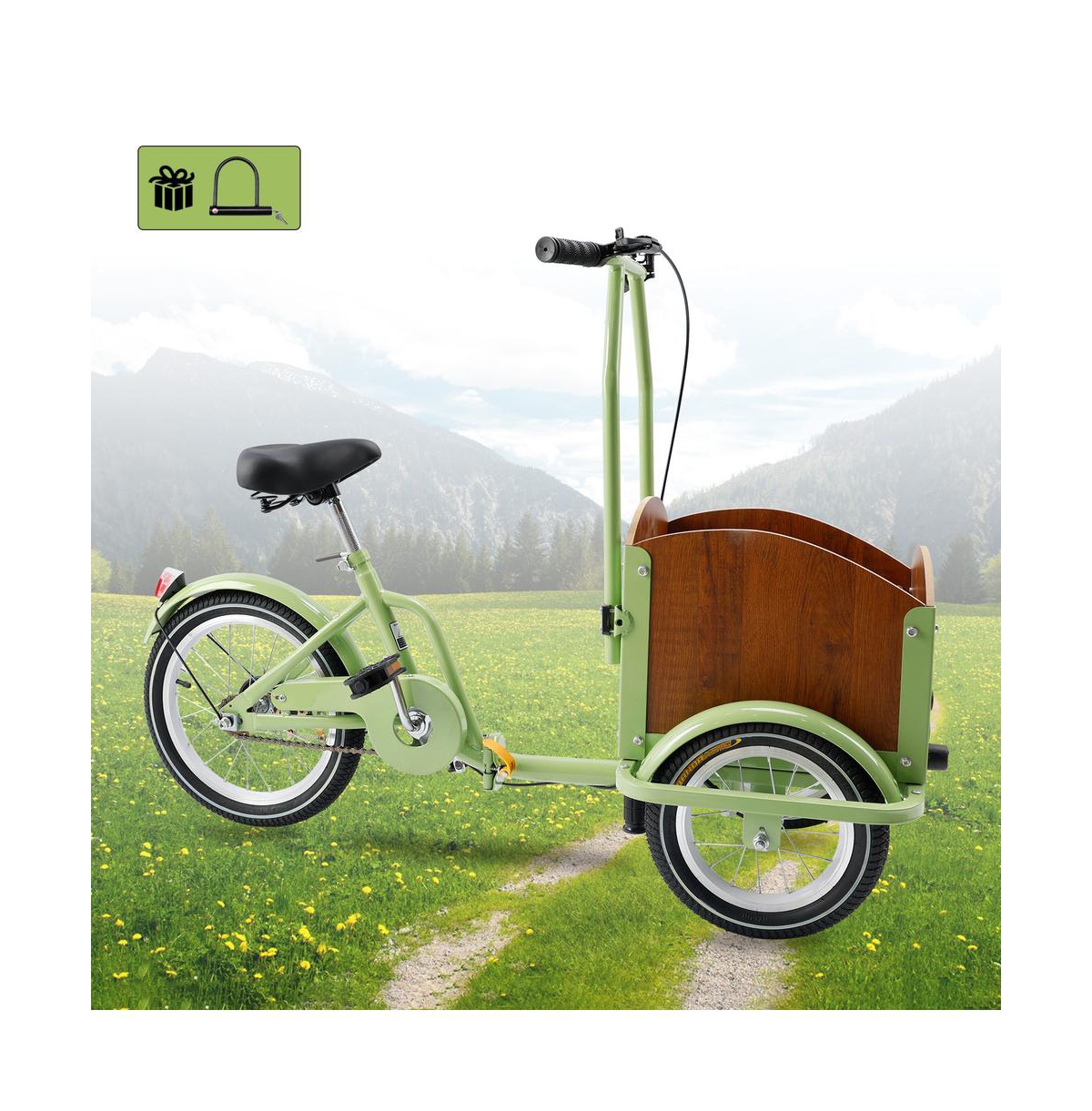 Artudatech Children/Lady Folding Pet Dog Tricycle Cart Reverse Three-wheel Bike
