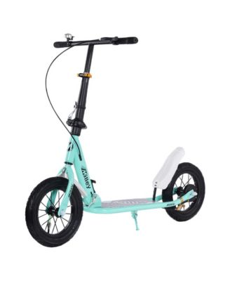 Foldable Kids Scooter with 12 Inch Shock-Absorbing Tires, Adjustable Height & Dual Brakes for Ages 7-12