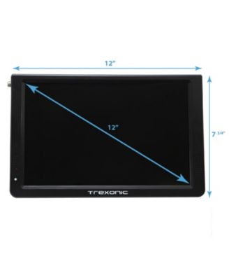 Ultra Lightweight Rechargeable Widescreen 12" LED Portable TV with Built-in Digital Tuner and Detachable Antenna
