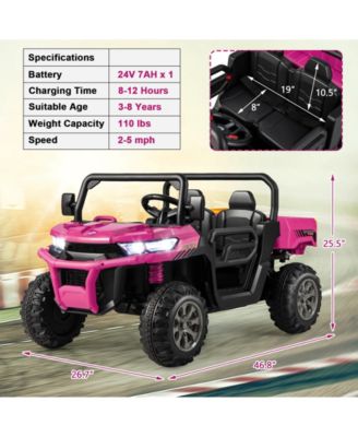 24V Ride On Kids Car with Dump Bed and Remote Control