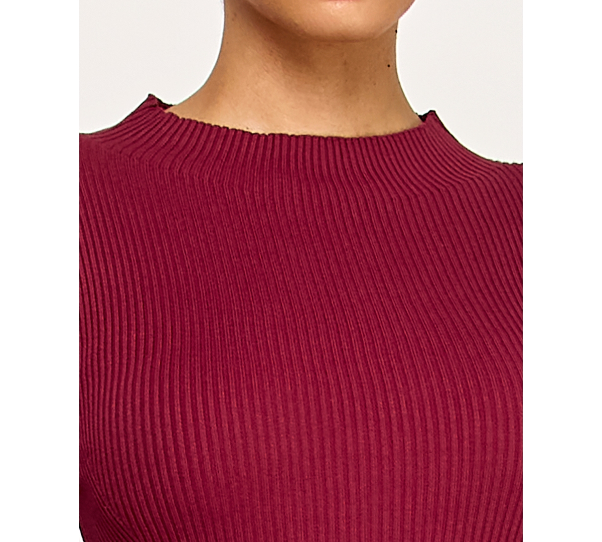 Invitee Juniors' Mock Neck Sweater Midi Dress In Red