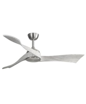 52-inch Modern Sand Nickel 3 Solid Wood Blade Ceiling Fan with Six Speed Remote Control and Forward Reverse Function