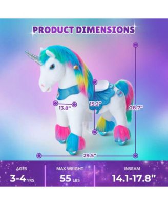 PonyCycle Model Y Rainbow Unicorn Rideable Toy for Age 3-4