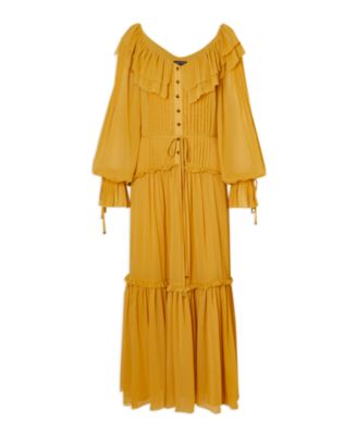 Georgette Ruffle Woven Maxi Dress