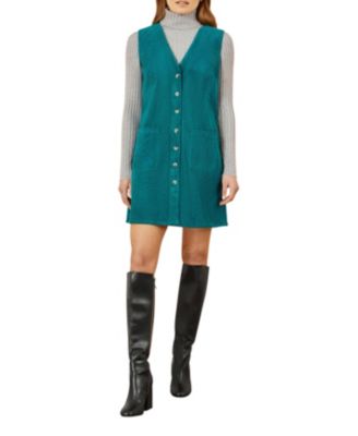 Women's Cord Tunic Dress With Pockets