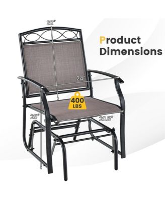 Patio Swing Glider Chairs Set of 2 Outdoor Metal Glider Armchairs Garden Poolside