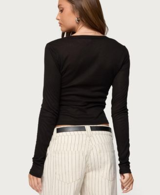 Women's Nettie Ribbed Henley Top