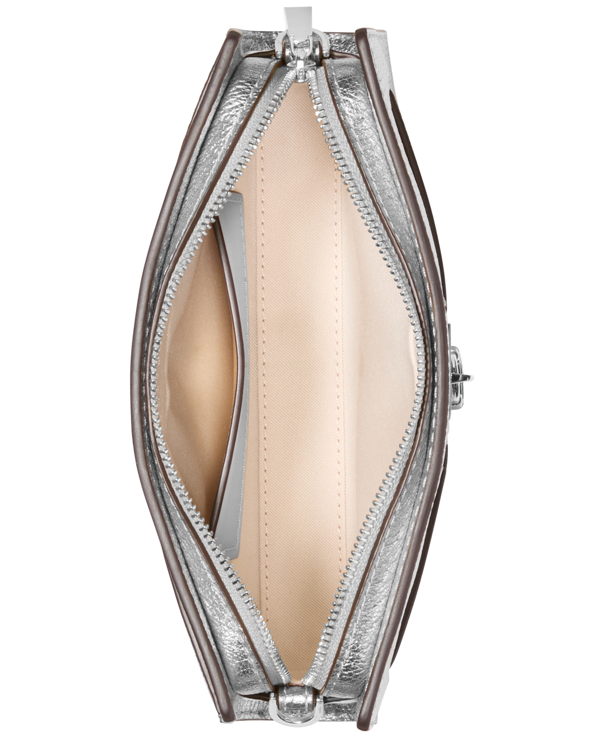 Michael Kors Michael  Hamilton Moderne Convertible Crossbody Bag In Silver