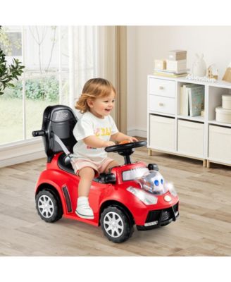 3-in-1 Push Car for Toddler Sliding Car with Seat Belt and Canopy