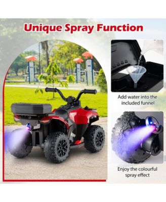 Kids Ride On ATV with Spray Function and Storage Box with Music
